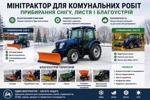 Мінітрактор для комунальних робіт: прибирання снігу, листя і благоустрій territory фото