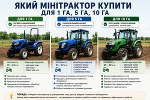 Скільки гектарів &mdash; стільки й потужності: як підібрати мінітрактор під свою ділянку фото